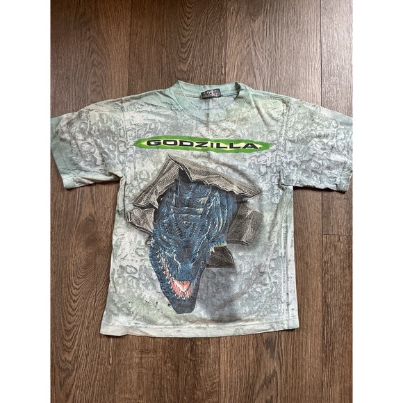 Vtg 90's‎ Godzilla Tee Shirt Tie Dye Youth Large - Picture 2 of 7